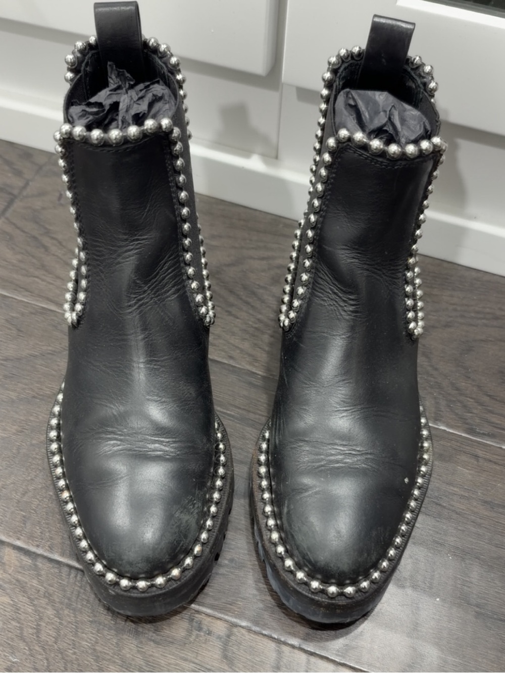 Alexander Wang Studd Leather Chelsea Boots